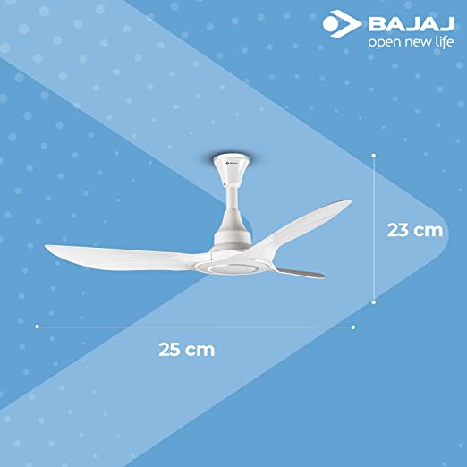 Bajaj Astor 1250mm White and Silver Chrome Ceiling Fan Bajaj Astor 1250mm White and Silver Chrome Ceiling Fan